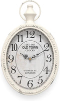 Small Vintage-Style Oval Wall Clock (Antique-Inspired, White Nostalgic Design) (11.2" H x 6.7" W)